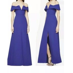 Bcbg Maxazria off shoulder blue gown dress size 0